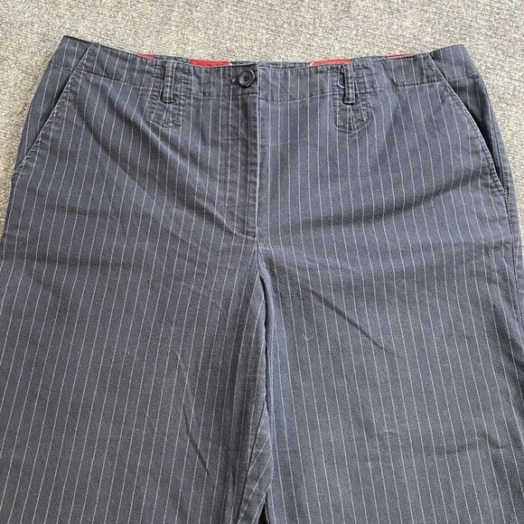 Talbots Jeans Women's 16 Blue Cropped High Rise Straight Pin Striped Stretch - Picture 7 of 15